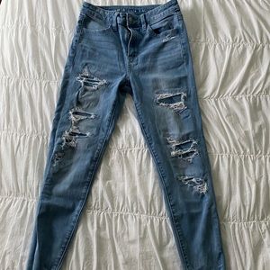 American Eagle Patched Ripped Skinny Jeans